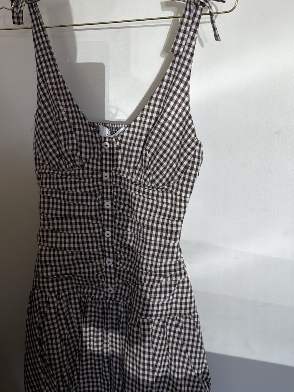 ASTR the Label Jeliany Dress Brown Gingham NWT